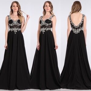 My Fashion 1570 Black Flowy Dress